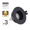 Lot 3 Spots GU10 50W 2700K Rond orientable Noir IP20