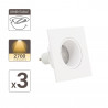 Lot 3 Spots GU10 50W 2700K Carré orientable Blanc IP20
