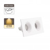 Spot 2 têtes GU10 50W 2700K Carré orientable Blanc IP20