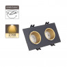 Spot 2 têtes GU10 50W 2700K Carré orientable Noir et or IP20