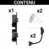 Spot 2 têtes GU10 50W 2700K Carré orientable Noir et or IP20