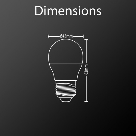 Ampoule LED P45, culot E27, 6 cons. (40W eq.), lumière blanc chaud