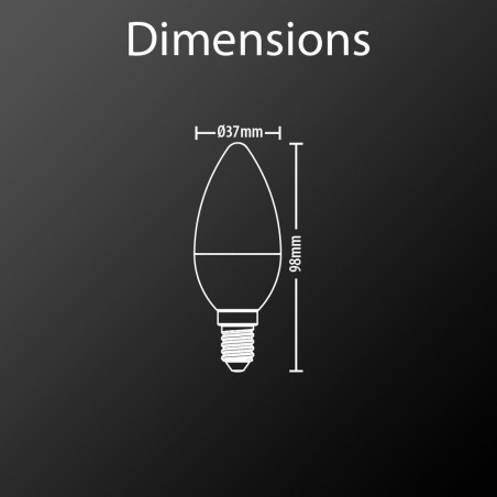 Ampoule LED flamme, culot E14, 5,3W cons. (40W eq.), lumière blanc chaud