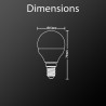 Ampoule LED P45, culot E14, 5W cons. (40W eq.), lumière blanc chaud