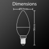 Ampoule LED flamme, culot E14, conso 2,5W (eq. 20W), blanc chaud (3000K)