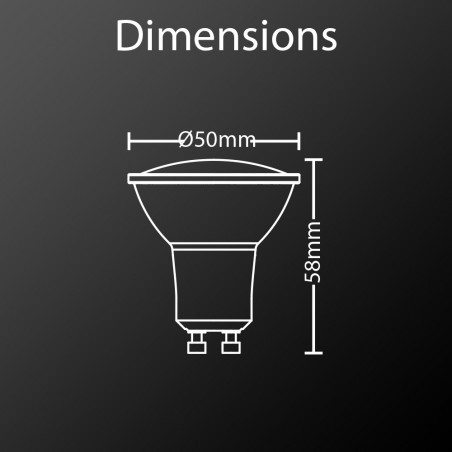 Ampoule LED spot, culot GU10, 5,6W cons. (50W eq.), lumière blanc neutre