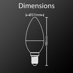Ampoule LED flamme, culot E14, 5W cons. (40W eq.), lumière blanc neutre