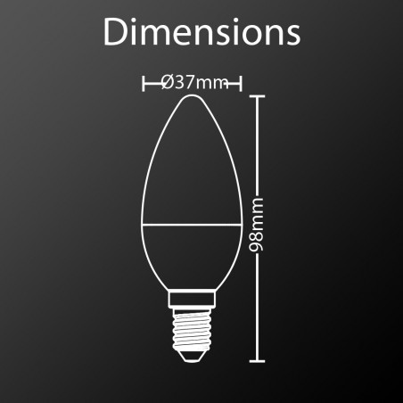 Ampoule LED flamme, culot E14, 5W cons. (40W eq.), lumière blanc neutre