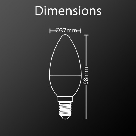 Lot x5 Ampoules LED flamme, culot E14, 5,5W cons. (40W éq.), lumière blanc neutre