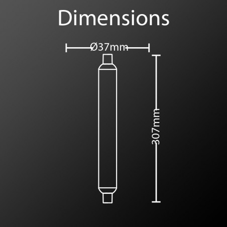 Tube LED S14, 5,5W .cons (35W .eq), lumière blanche chaude