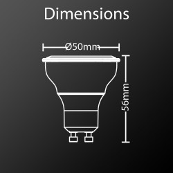 Ampoule LED spot dimmable, culot GU10, 5,5W cons. (50W eq.), lumière blanc neutre