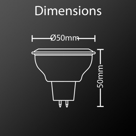 Ampoule LED spot, culot GU5.3, 5,5W cons. (35W eq.), lumière blanc chaud