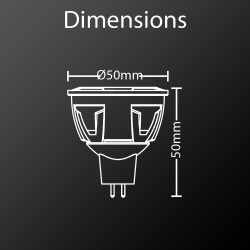Ampoule LED spot, culot GU5.3, 7W cons. (50W éq.), angle focalisé, lumière blanche chaude