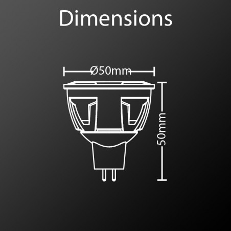 Ampoule LED spot, culot GU5.3, 7W cons. (50W éq.), angle focalisé, lumière blanche neutre