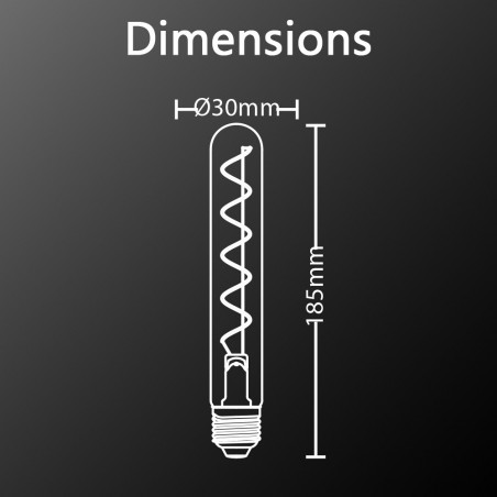 Ampoule LED (T185) Tube / Vintage, culot E27, 4W cons. (20W eq.), 200 lumens, lumière blanc chaud
