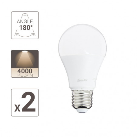Lot de 2 ampoules LED A60 - cuLot E27 - classique