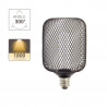 Ampoule Déco Cage Cylindre Noir, culot E27, Hologramme, Blanc chaud