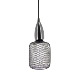 Ampoule Déco Cage Cylindre Noir, culot E27, Hologramme, Blanc chaud