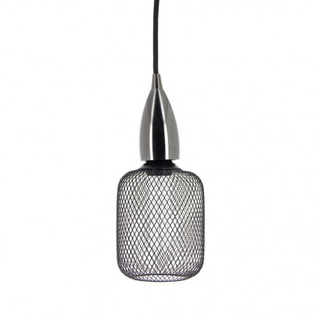 Ampoule Déco Cage Cylindre Noir, culot E27, Hologramme, Blanc chaud