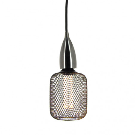 Ampoule Déco Cage Cylindre Noir, culot E27, Hologramme, Blanc chaud