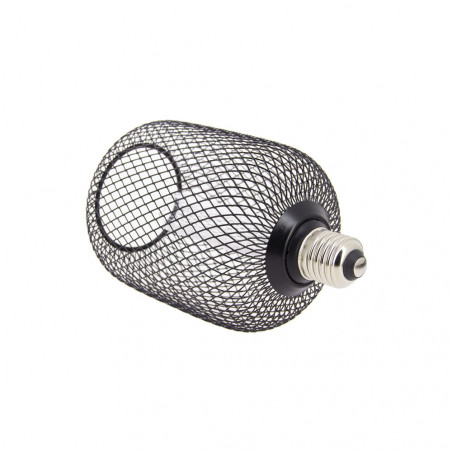 Ampoule Déco Cage Cylindre Noir, culot E27, Hologramme, Blanc chaud