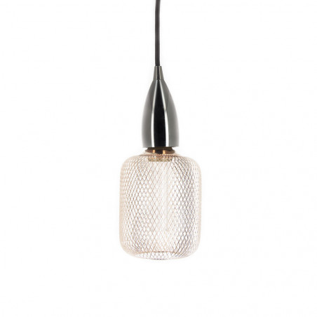 Ampoule Déco Cage Cylindre Cuivre, culot E27, Hologramme, Blanc chaud